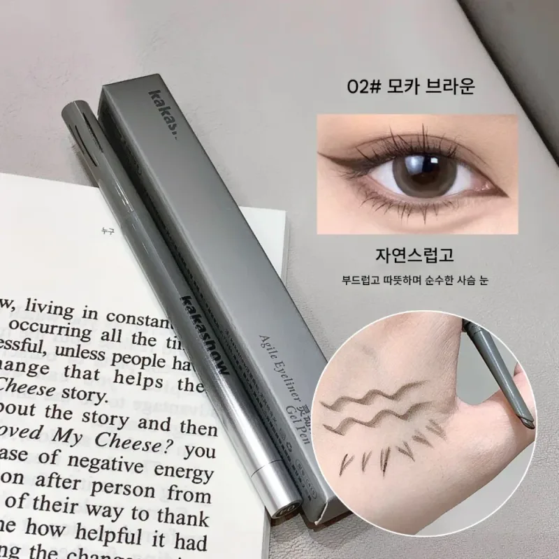 Kakashow Klej Eyeliner Śpiący jedwabny pędzel Natural Color Długotrwały makijaż oczu Wodoodporny Aegyo Sal Rozjaśnij Łatwe nakładanie makijażu