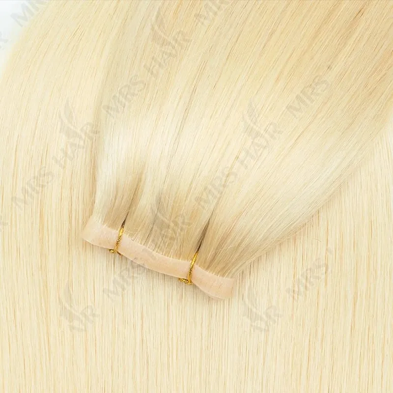 Invisible Long Flat PU Weft Bundles Human Hair Injected Seamless PU Skin Weft Hair Extension No Glue Tape On Hair Bundle 12"-22"