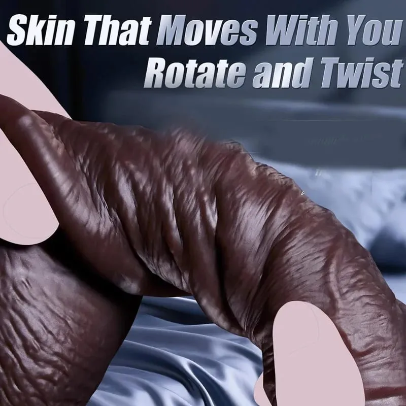 Donna Realistica Morbida Doppio Strato di Pelle di Silicone Scorrevole Prepuzio Testicoli Dildo Massaggiatore Anale Pene Butt Plug Giocattoli Adulti Del Sesso18 — image 5