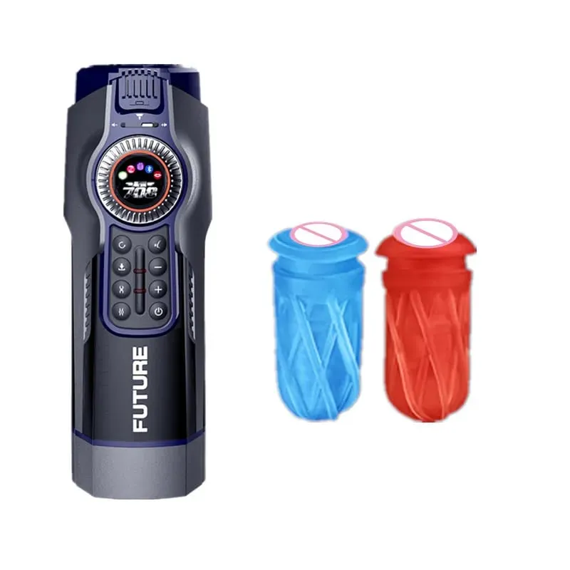 Leten 708-III Tyst Vibrator Uppvärmning Stönande USB Laddning Automatisk Teleskopisk Man Onani Slidan Fit Sexleksaker för män — image 1