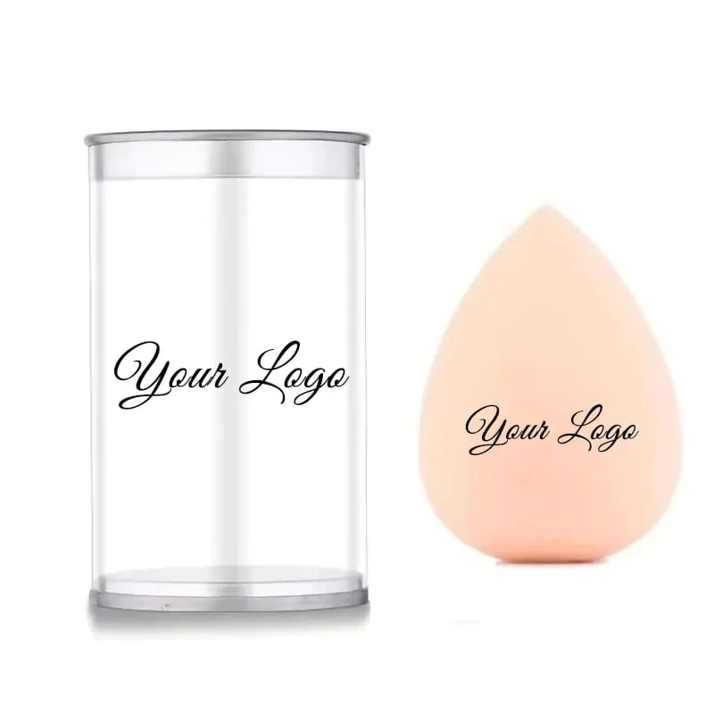 25pcs 사용자 정의 로고 뷰티 컬러 화장품 블렌더 상자 사용자 정의 메이크업 개인 레이블 라텍스 무료 클리어 박스 메이크업 스폰지 — image 1