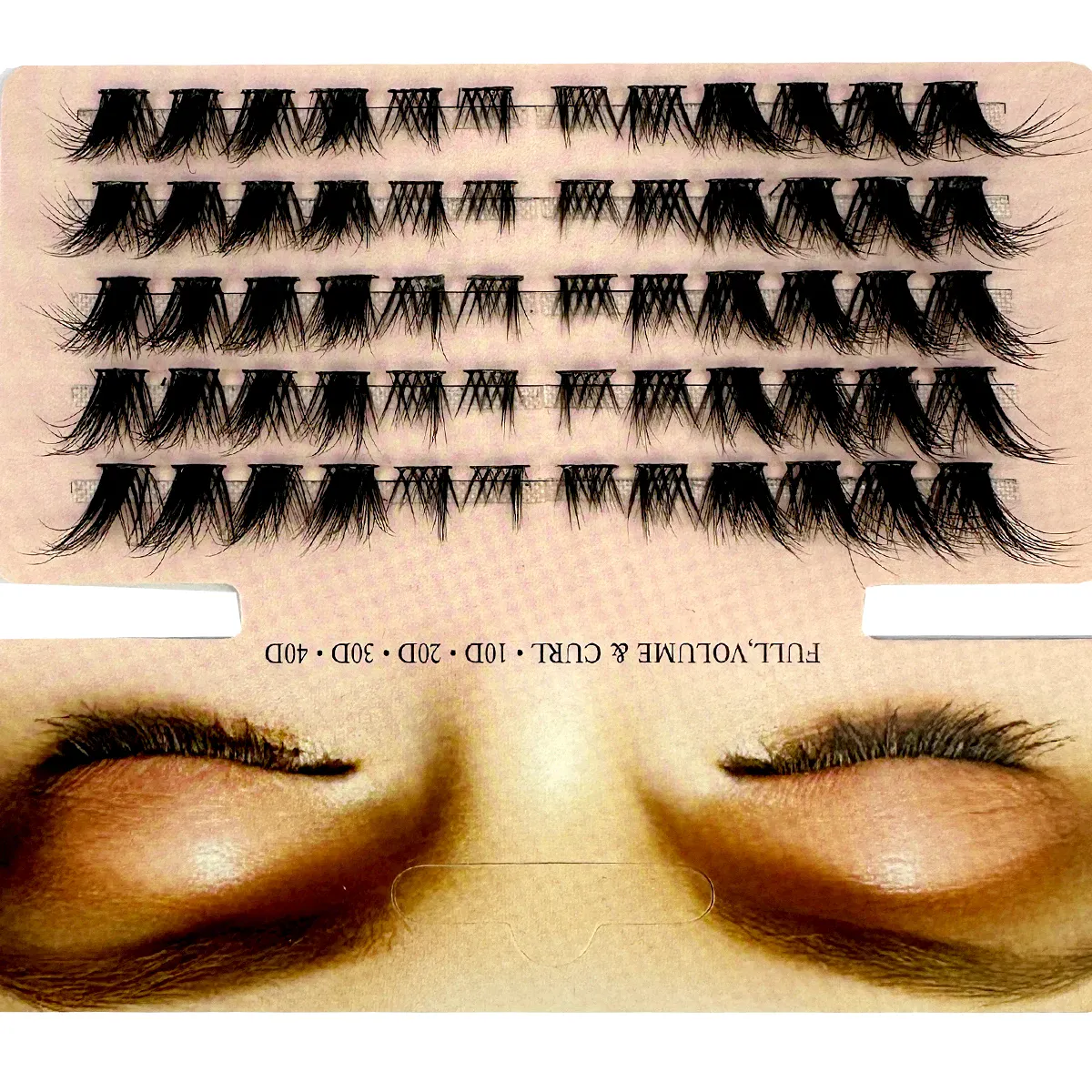 Mix 3D Fluffy Single Cluster Extension Eyelash Segmented Natural Mink Fox Eye Effect Μακιγιάζ Βλεφαρίδες Ατομικές ψεύτικες βλεφαρίδες — image 3