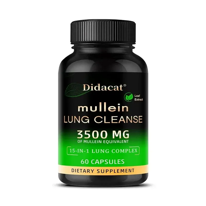 Integratore di estratto di foglie di verbasco Vitamina C Minerale Pulizia polmonare Supporto del sistema immunitario 120 capsule Integratore sanitario — image 8