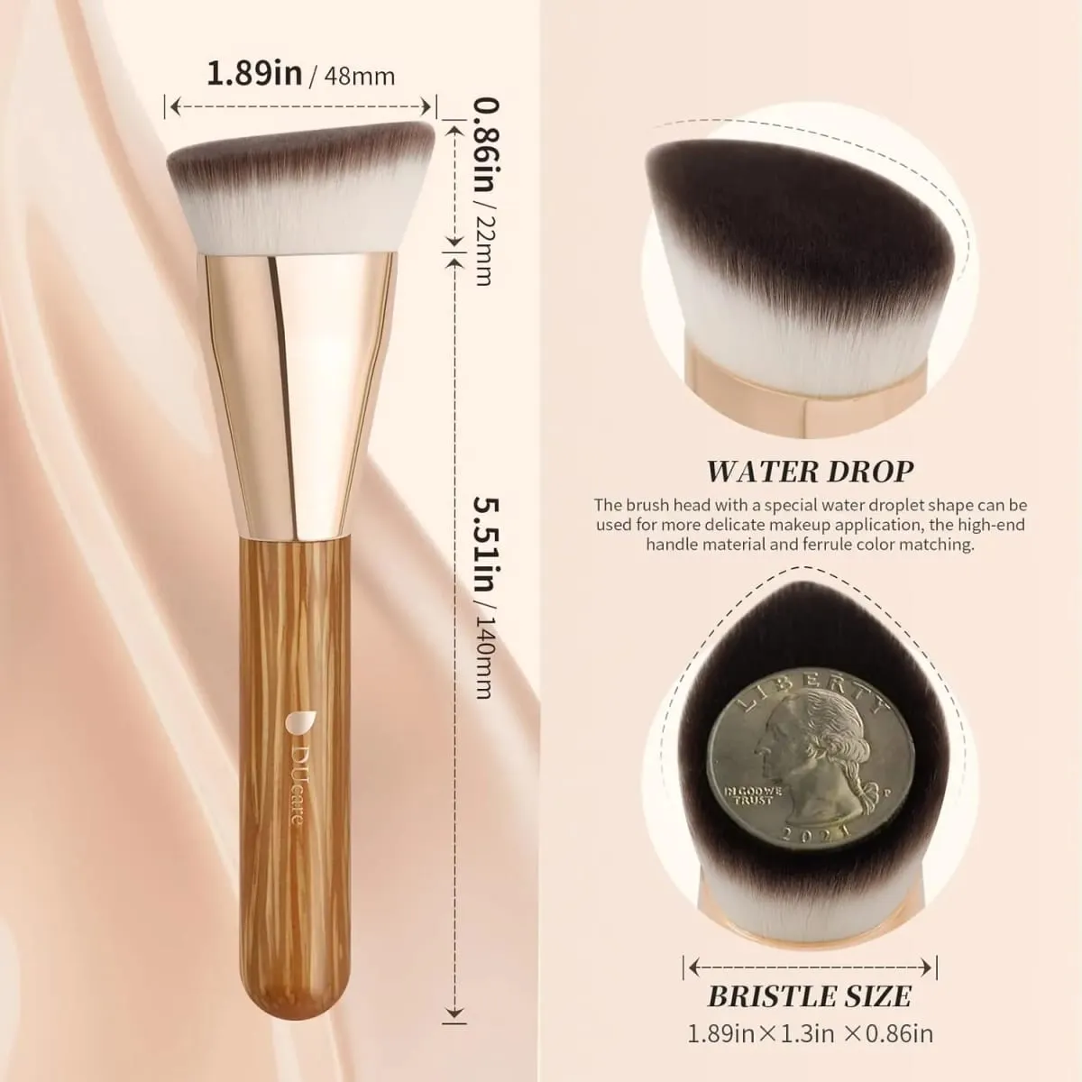DUcare Angled Foundation Brush แปรงแป้งครีมมืออาชีพ Contoured Blending และ Buffing Face แต่งหน้าเครื่องมือเครื่องสำอาง — image 6