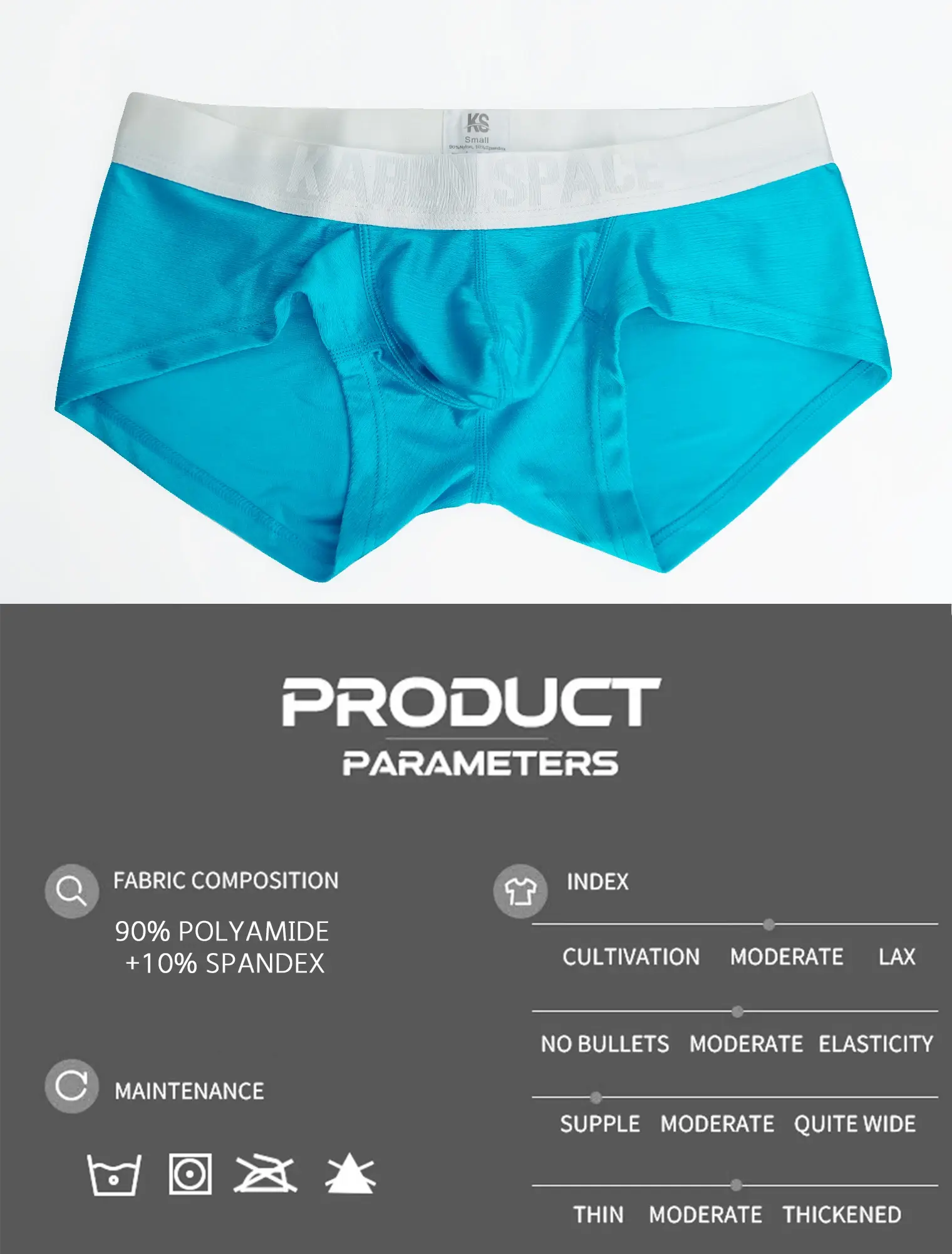 Comodi boxer da uomo per giovani, colore puro, stile semplice, pantaloncini quadrati personalizzati, 1 pezzo di biancheria intima ad angolo piatto per uomo — image 6