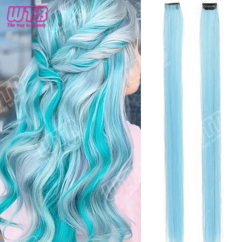 60cm Synthetic Wig BB Clip Style Colored Hair Extension with Laser Wire Suitable for Women Girls to Wear at Holidays and Parties — image 8