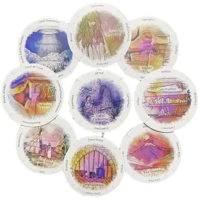 Uncover Your Past Life Oracle Deck Round Shape 87 Cards with PDF Guide Book Divination Oracle Cards Tarot Game — image 2
