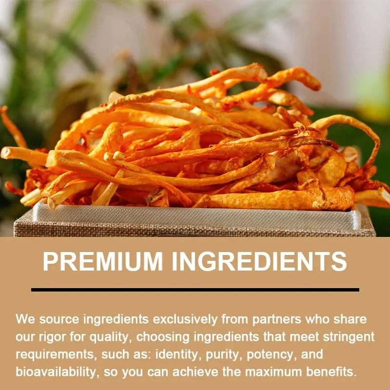 Kapsul Cendawan Cordyceps (Cordyceps Sinensis) 1000mg Suplemen Tenaga Menyokong Kesihatan Imun & Fungsi Otak BUKAN GMO — image 5