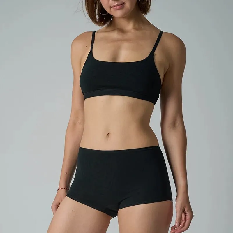 Set di bralette e pantaloncini da ragazzo senza ferretto in cotone - Set di due pezzi di lingerie in maglia a coste non imbottita