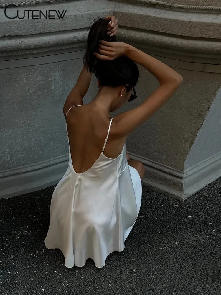 Cutenew A-Lineชุดสตรีเซ็กซี่กระชับลูกไม้Patchwork Backless VคอDraped Mini VestidosหญิงHipster Solidน่าสนใจRobe — image 5