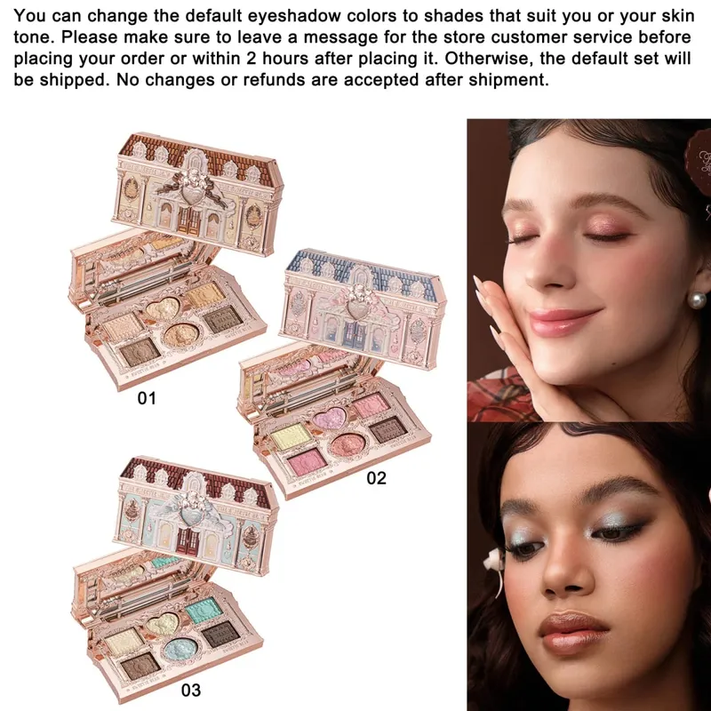 Koleksi Riasan Toko Pop Up FlowerKnow - Set Lip Gloss Perona Mata Berpigmen Tahan Lama untuk Kecantikan yang Lebih Baik — image 6