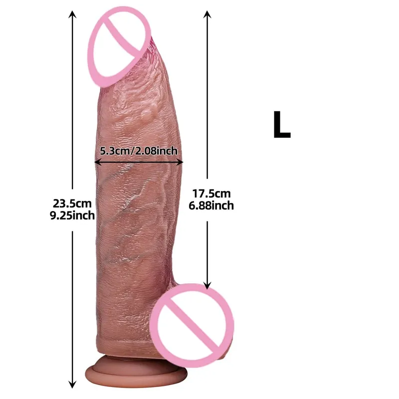 Urat Realistik Lembut Tebal Dildo Melancap Batang Besar Silikon Ganda Daging Kecil Zakar Wanita Lelaki Dubur Mainan Seks Cawan Sedutan Batang