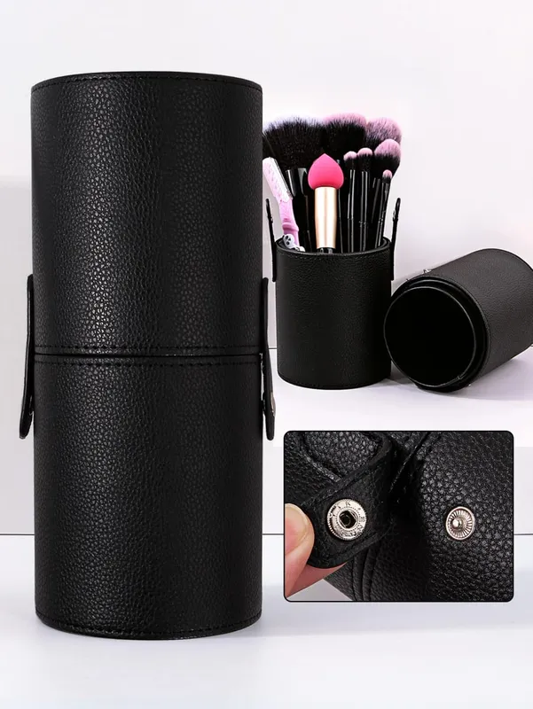 Držák štětců na make-up PU kůže Cestovní Prázdné kosmetické štětce Kbelík na tužky Štětce na make-up taška Organizér Nástroje na make-up