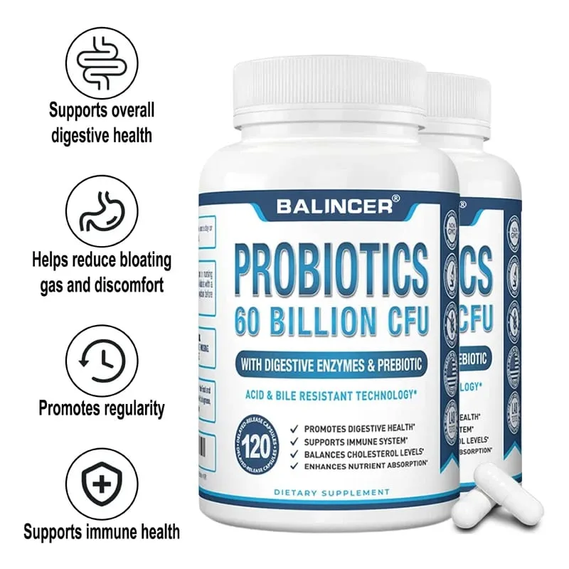 Probiotic + Prebiotic Supplements - Contains Digestive Enzymes To Support Digestive Health and The Immune System — image 3