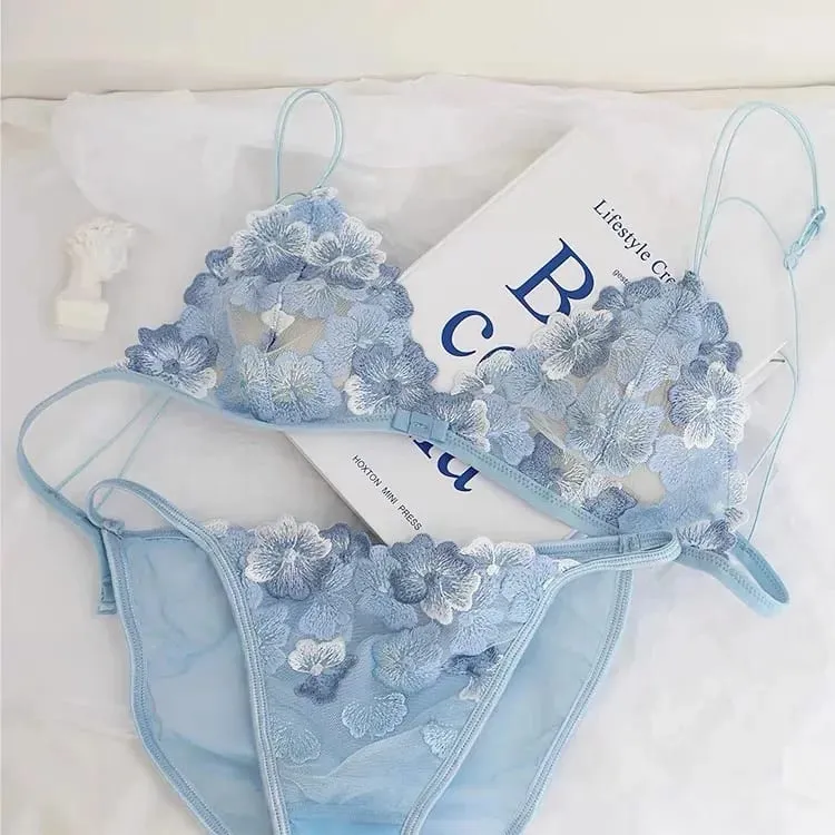 Set reggiseno di pizzo trasparente super sexy scava fuori senza ferretto triangolo francese bralette e mutandine donna hot lingerie 2026 moda