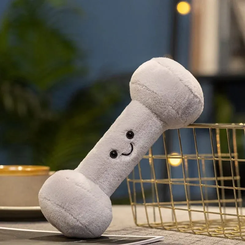 20/23ซม.น่ารักกาต้มน้ำ-Bell DumbbellหมอนPlushตุ๊กตายิ้มFaceฟิตเนสอุปกรณ์กีฬาPlushieตกแต่งบ้านผู้ชายของขวัญ — image 11