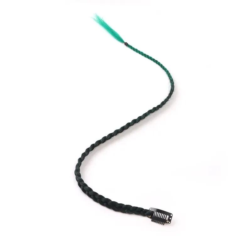 Extensions synthétiques à clips pour femmes, 5 pièces/lot, queue de cheval tressée arc-en-ciel, postiche ombré de 22 pouces, tresse en boîte avec Clip — image 15