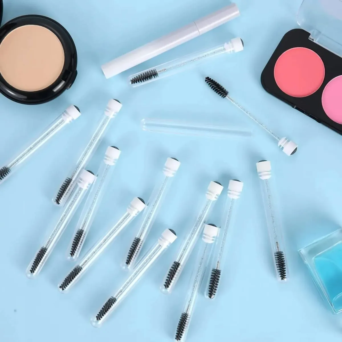 50pcs แปรงขนตาแบบใช้ซ้ำได้หลอดสำหรับขนตามาสคาร่าแบบใช้แล้วทิ้ง Wands Eyebrow แปรง Applicator แปรงขนตา — image 5