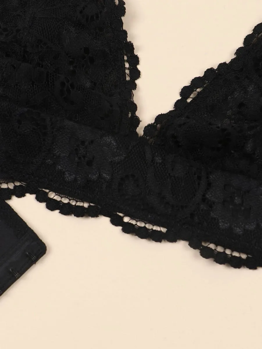 Varsbaby ผู้หญิง Lace Bra ชุด 2pcs สายฟรีสามเหลี่ยมถ้วย Brassiere Lace SHEER Panty สำหรับผู้หญิงโรแมนติกชุดชั้นในชุดชั้นใน — image 3