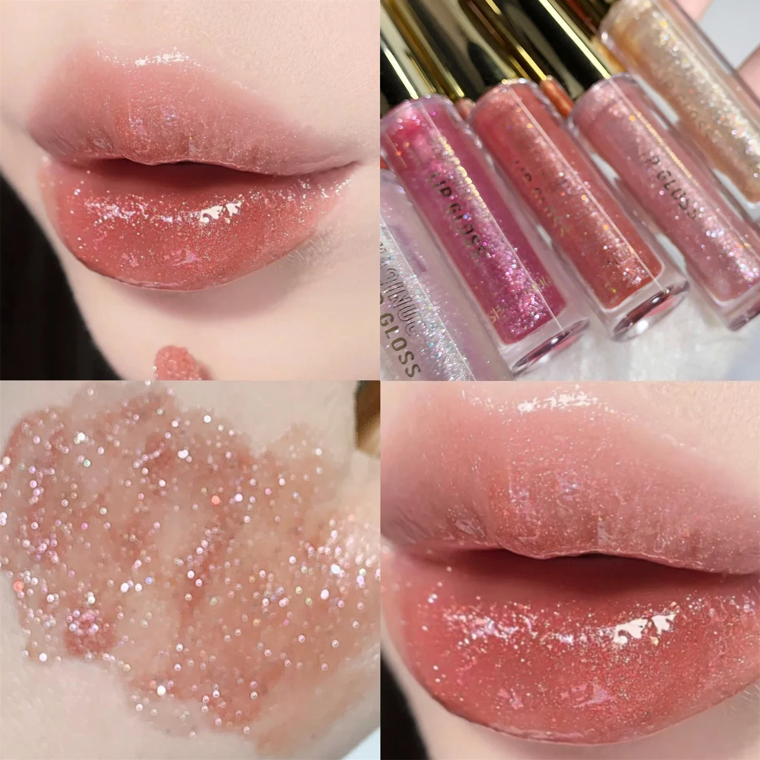 Pearl Diamond Glitter Lip Glaze, langanhaltende, feuchtigkeitsspendende, aufpolsternde, glänzende Lippentönungsöl, Make-up-Spiegel, Wasser, leichte flüssige Lippenstifte — image 3
