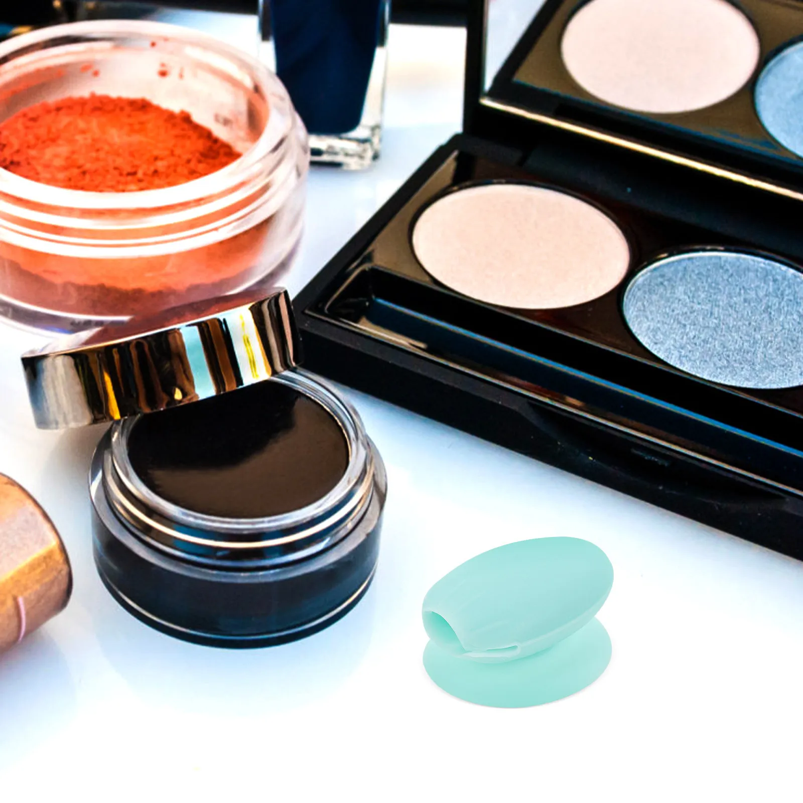 12 ks opakovaně použitelných silikonových krytů štětců na rty proti pádu přísavka pro štětce na make-up přenosná skladovací hlava štětce odolná vůči nečistotám — image 5