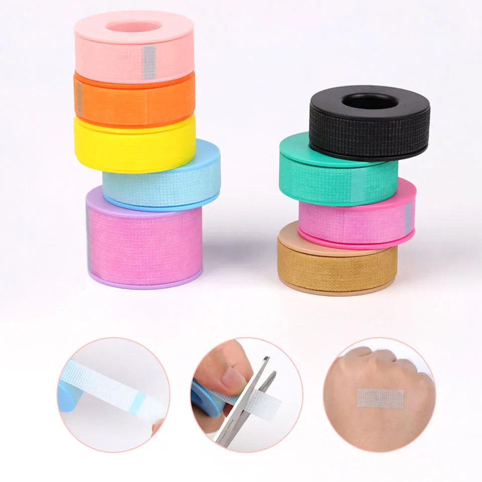 New10pcs Non-woven Silicone Gel Eyelash Tape Breathable Sensitive Resistant Microporous Eyelash Extension Color Tape Makeup Tool — image 7