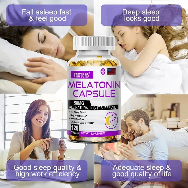 メラトニン カプセル 50mg - 入眠を促進し、心を素早く落ち着かせます。自然な睡眠補助サプリメントです。 — image 3