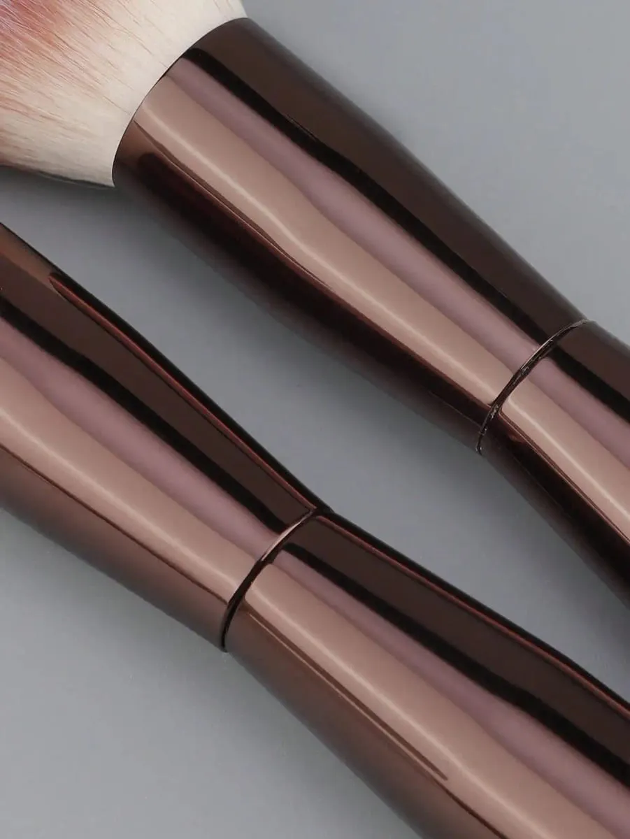 Conjunto de pincéis de maquiagem facial 1/2, pincéis de maquiagem de ponta dupla para base, contorno, pó, blush, iluminador e corretivo