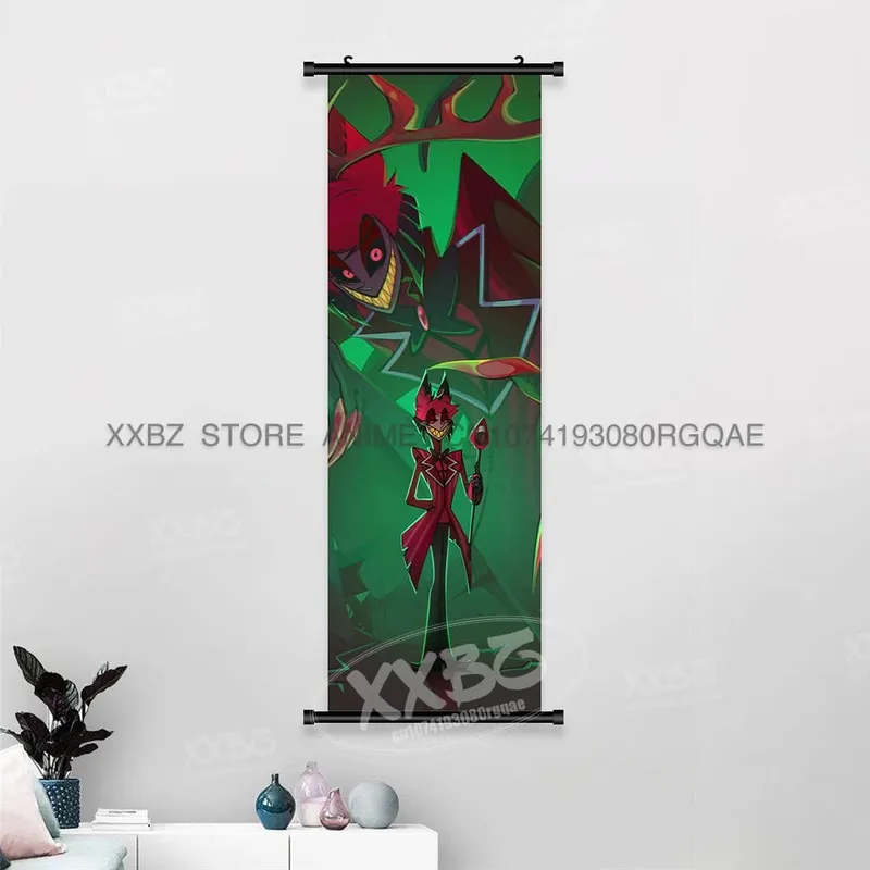 Simple Black Comedy Hazbin Hotel Home Decoration Hanging Painting Cartoon Wall Artwork Scrolls Picture Room Canvas Print Posters — image 10