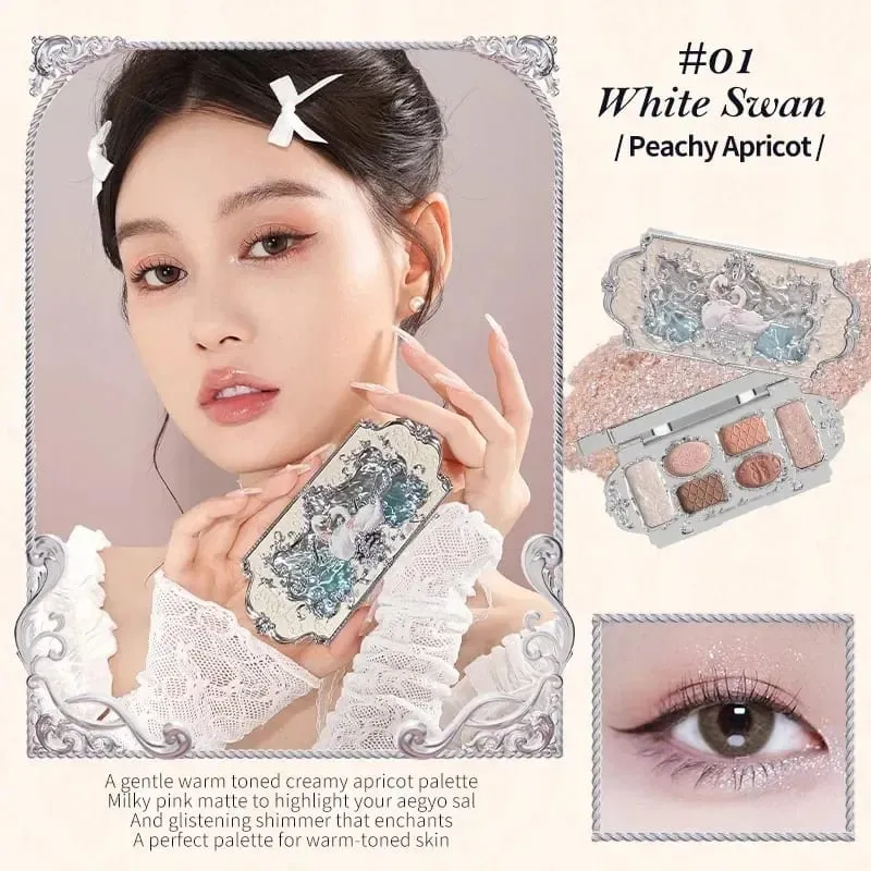 Flower Knows Makeup Kit Set regalo completo per trucco professionale Sirena Ombretto Angel Highlight Swan Rossetto Set da 5 pezzi — image 4
