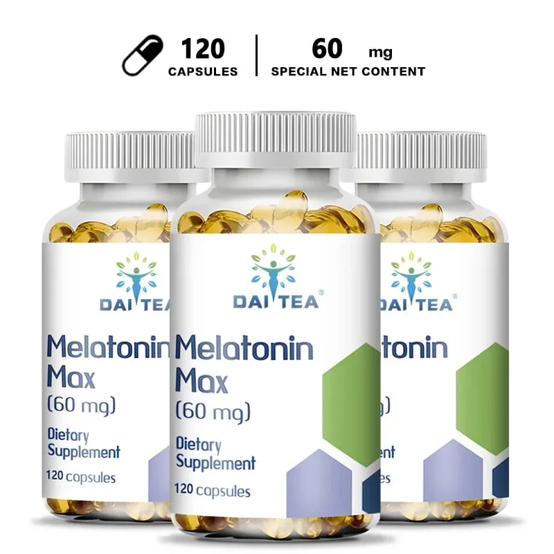 Melatonina MAX (60 Mg) Szybko rozpuszczalne kapsułki - Szybsze zasypianie Promuj głęboki sen i odpoczynek Łatwe do spożycia Zdrowie immunologiczne — image 1