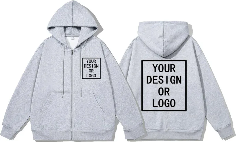 Personnalisez votre propre logo/photo Personnalisé Personnalisé Homme Femme Bricolage Fermeture Éclair Sweat à capuche Décontracté Sweat à capuche Nouveau Pull — image 6
