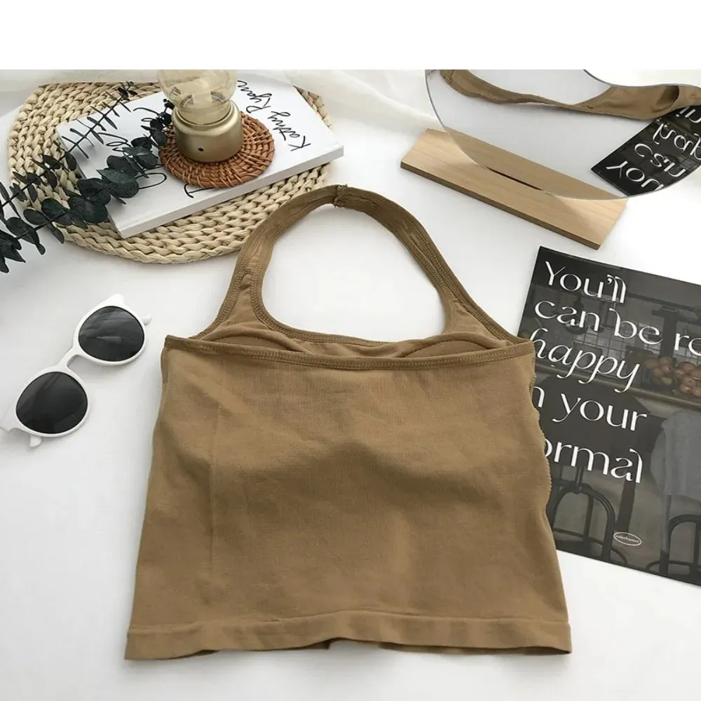 New Polyamide Halter Tank Top Hanging Neck Vest Sleeveless Top Strap Sleeveless Sleeveless Halter Top Women — image 9