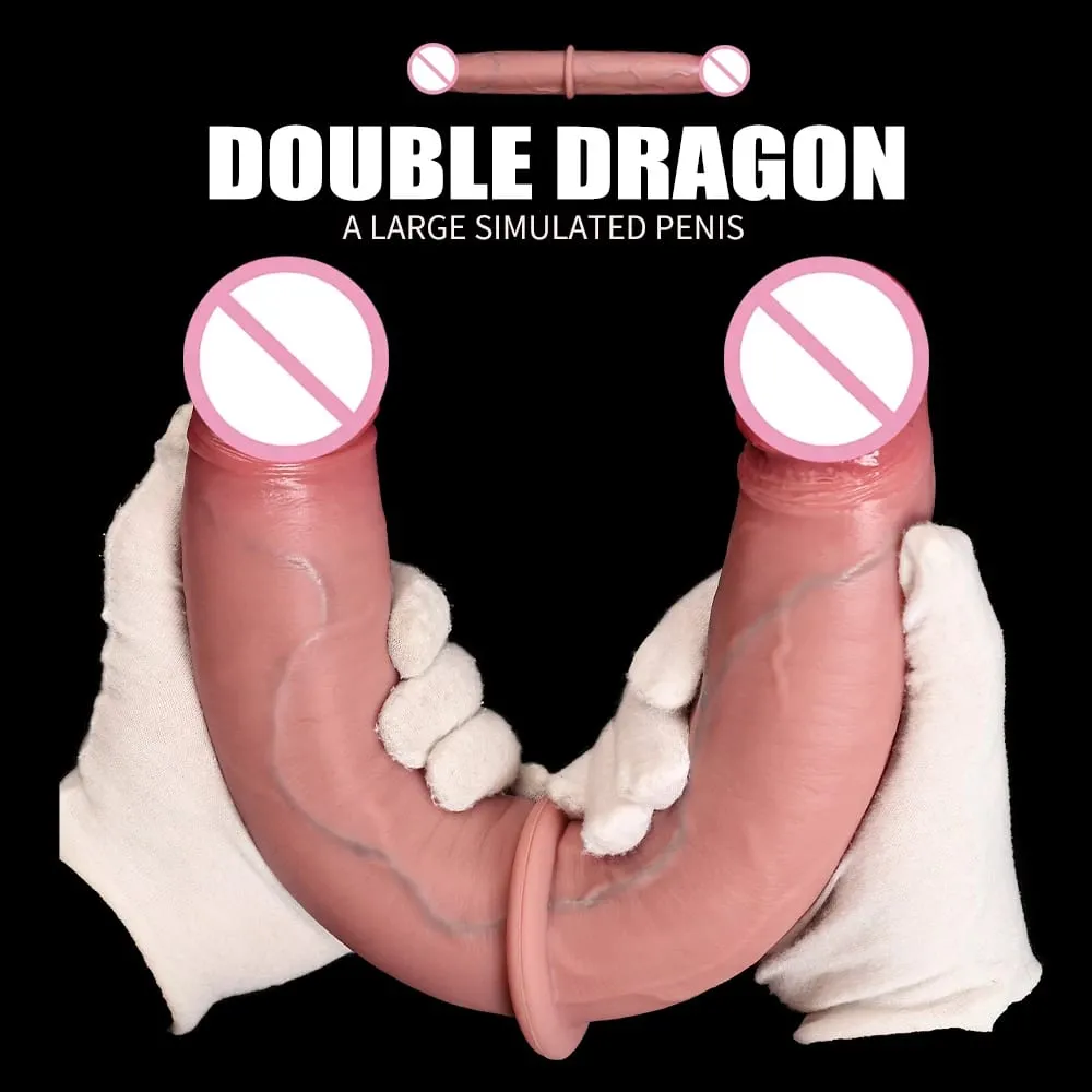Doppelend-Dildo, realistisch, doppelseitig, große, lange, dicke Dildos mit Venen, Vaginal-Anal-Riesen-Penis-Sexspielzeug für Lesben — image 2