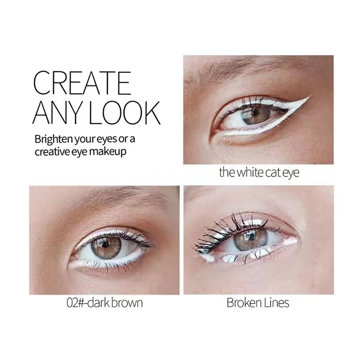 Matte White Wood Eyeliner Eyeshadow Pen Waterproof and Smudge-proof Easy To Use for Beginners Suitable for All Skin Types — image 2