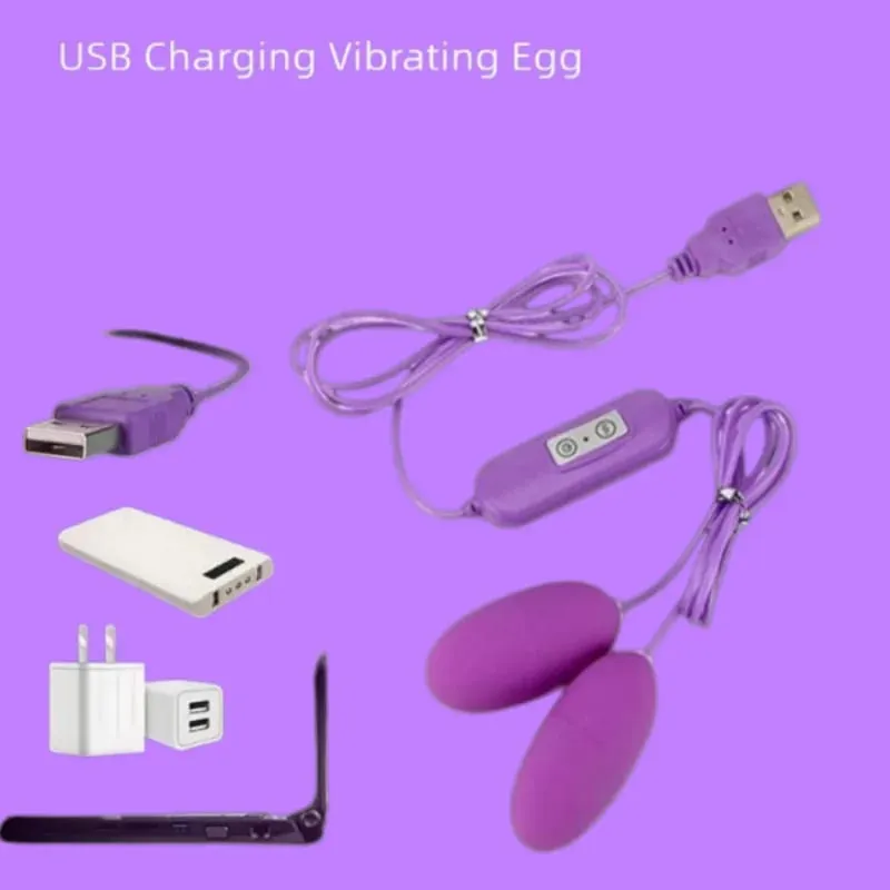 Potente stimolatore clitorideo a doppio proiettile vibrante Uovo G Spot Giocattolo sessuale impermeabile ricaricabile tramite USB per le donne — image 2
