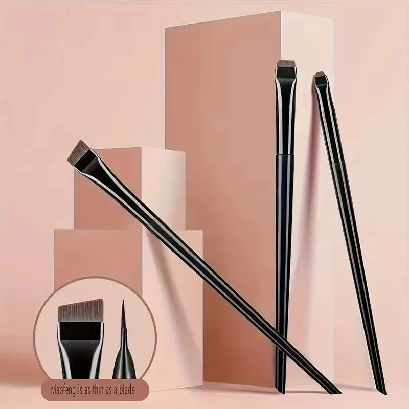 3-teiliges Eyeliner- und Augenbrauenpinsel-Set – ultrafeine und flache Spitzen für präzise Kontrolle und hochwertiges, präzises Auftragen von Make-up — image 2