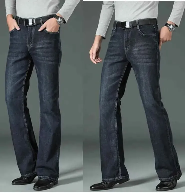 Men's Flared กางเกงยีนส์หลวมผู้ชายขาใหญ่กางเกงยีนส์ผู้ชายกางเกง Boot Cut Designer กางเกงยีนส์คลาสสิกหลายรูปแบบขนาด 28-40 — image 8