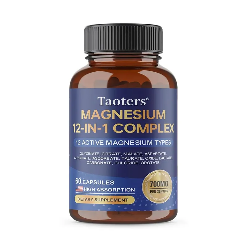 Magnesium 12-in-1-Komplex-Ergänzungsmittel – 700 mg hochabsorbierende Glycinat-Citrat-Malat- und Taurat-Mischung für Muskel- und Nervenschlaf — image 10