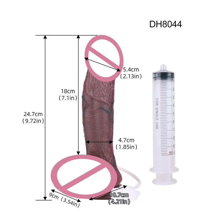 Silicone Sống Động Như Thật Hai Lớp Xuất Tinh Dương Vật Squirting Dài Dương Vật Giả Có Mút Hậu Môn Đồ Chơi Dành Cho Nam Nữ Masturbator — image 20