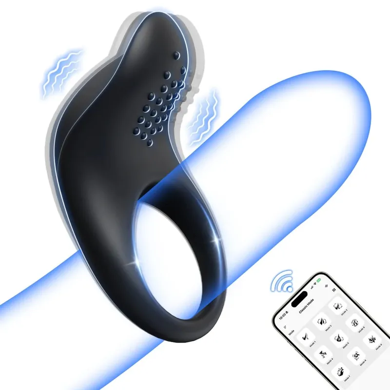 APP Control δονητής δαχτυλίδι κόκκορας για άνδρες Καθυστέρηση εκσπερμάτωσης Δαχτυλίδι πέους Παιχνίδια σεξ Κλείδωμα πέους Κλειδαριά πέους Στρόβιλος Αντρικά προμήθειες σεξ 18+