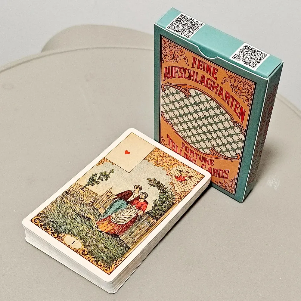 Cartes de divination antiques Vintage, 9x6cm, 32 cartes Oracle Deck Le Jeu Du Destin, cartes de cartomancie traditionnelles antiques — image 1