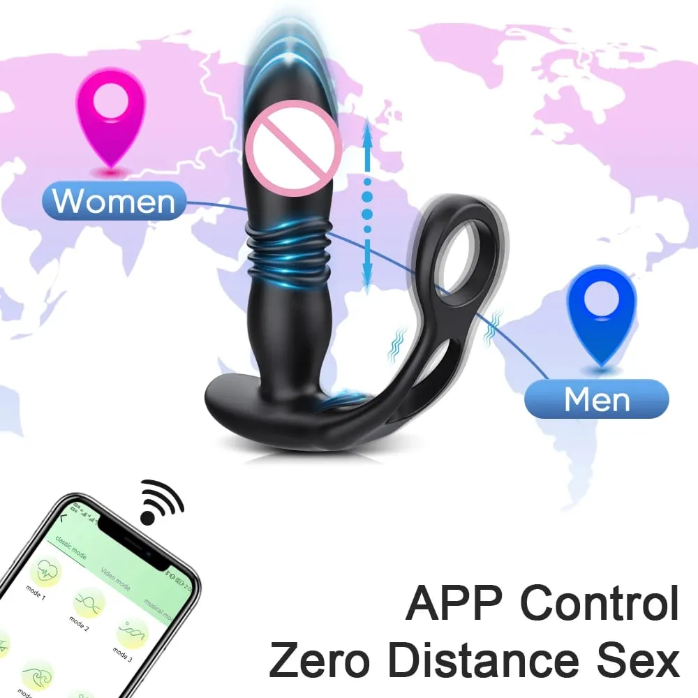 男士前列腺按摩器 APP 肛門振動器伸縮肛門塞前列腺刺激器性玩具男式推力肛塞 — image 3