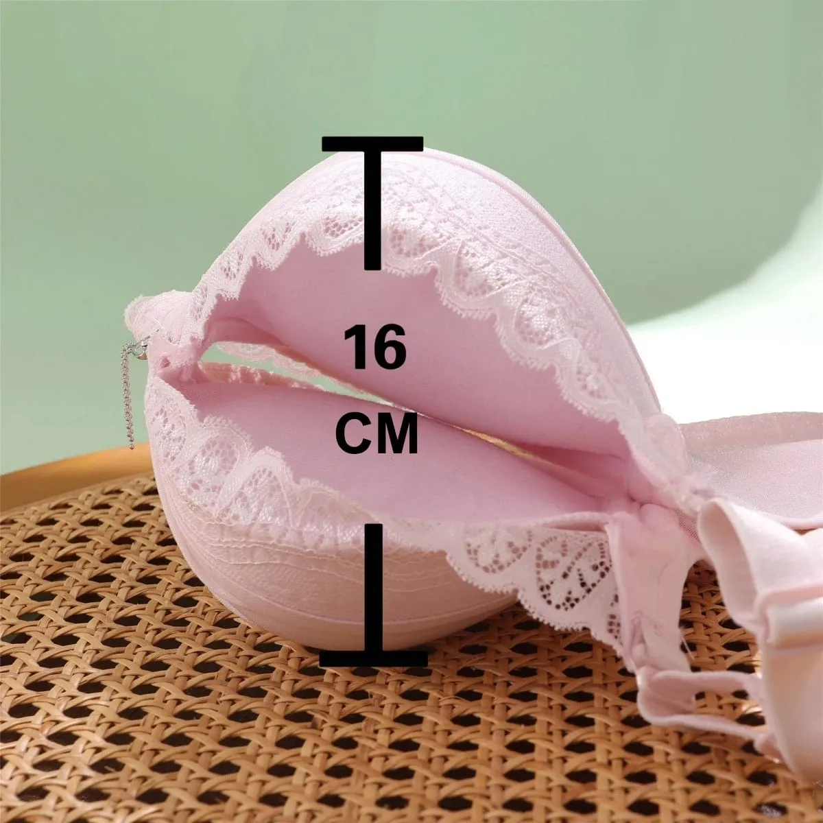 Ultra-Thick Push Up Bra with Side Support 8cm Thick Cups Lace Gathered Lingerie Wireless Full Coverage Bra for A/B Cup — image 3