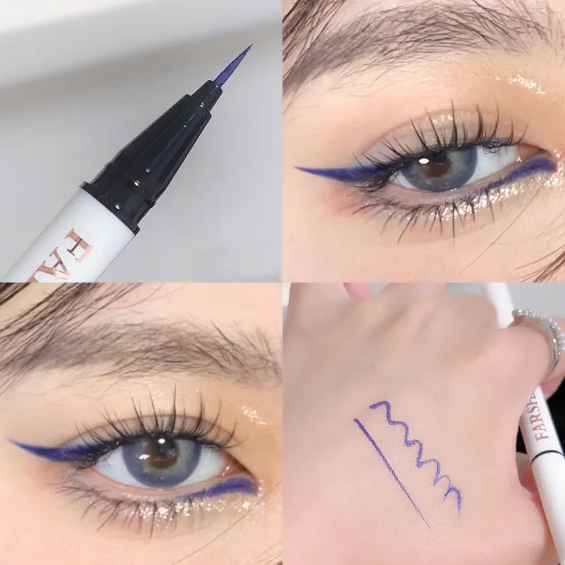 0.1 มม.สีสันปากกาอายไลเนอร์กันน้ำ Lasting Quick-Dry ง่ายสี Eye Liner เครื่องสำอางค์สีฟ้าสีชมพูสีขาวอายไลเนอร์ — image 11