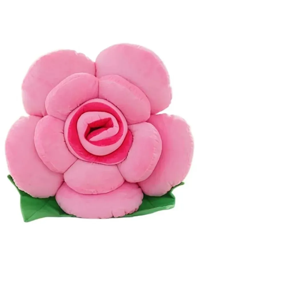 Nuovo grande cuscino a forma di rosa simulato peluche divano cuscino floreale cuscino colorato per interni auto decorazioni per la casa — image 12