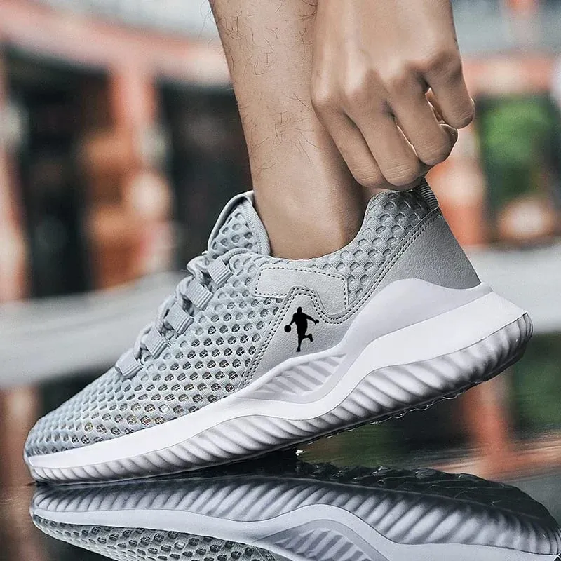 Männer Turnschuhe Lightwhite Atmungsaktive Laufschuhe für Männer Mesh Sommer Lace-Up Outdoor Wanderschuh Zapatillas De Deporte — image 4