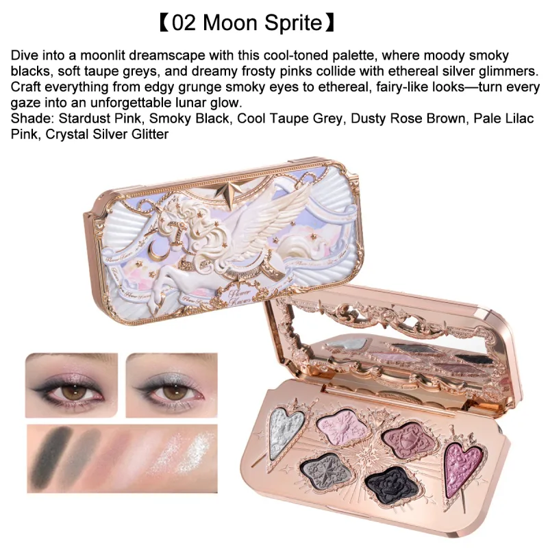 Flower Knows Knight Unicorn Set trucco Ombretto Blush Rossetto Cipria in polvere Kit di bellezza Fantasy Princess a lunga durata Cosmetici — image 17