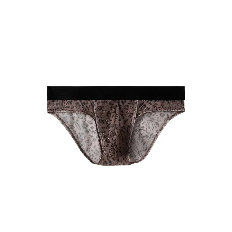 Separate Dual-Pouch-Slips für Herren, Sommer-Eisseide, durchsichtige Höschen, atmungsaktives Mesh, Leopardenmuster, für Reisen, schnell trocknende Unterwäsche — image 15