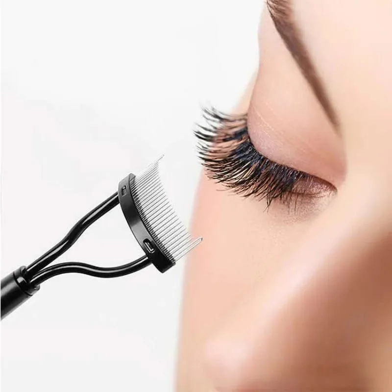 Séparateur de cils dents en métal recourbe-cils droits beauté maquillage brosse à cils en acier inoxydable peigne Mascara Curl outil de maquillage — image 3